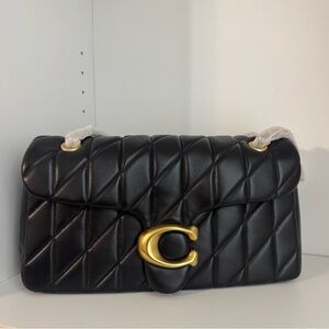 Coach Black Quilted Shoulder Bag with Gold Hardware Coach Tabby 33